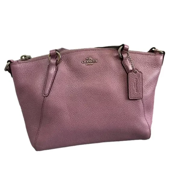 Coach lilac metallic Kelsey mini-satchel/crossbody purse. - Picture 2 of 9